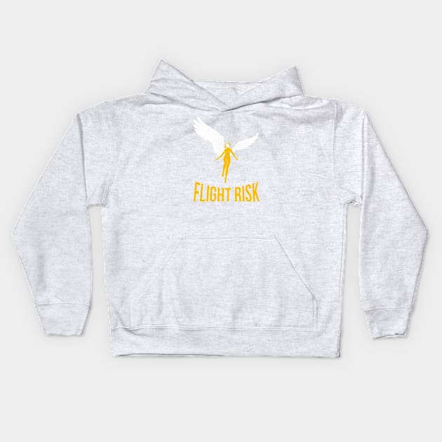 Flight Risk (winged woman) Kids Hoodie by andyjhunter